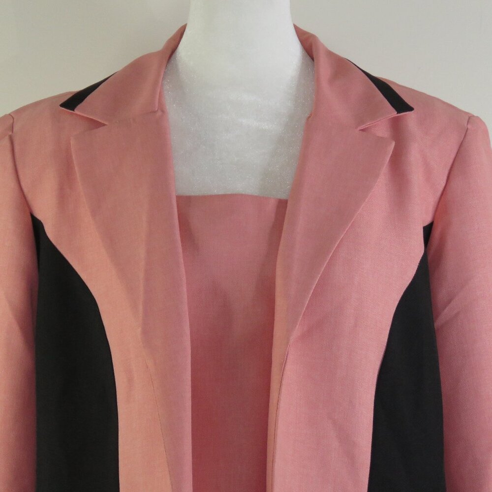 Kari New York Orange & Black Long Sleeve Faux 2-Piece Jacket with Top Size 12